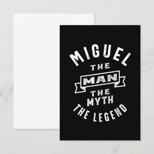 Miguel Personal Name Birthday Gift RSVP Kaartje (Voorkant / Achterkant)