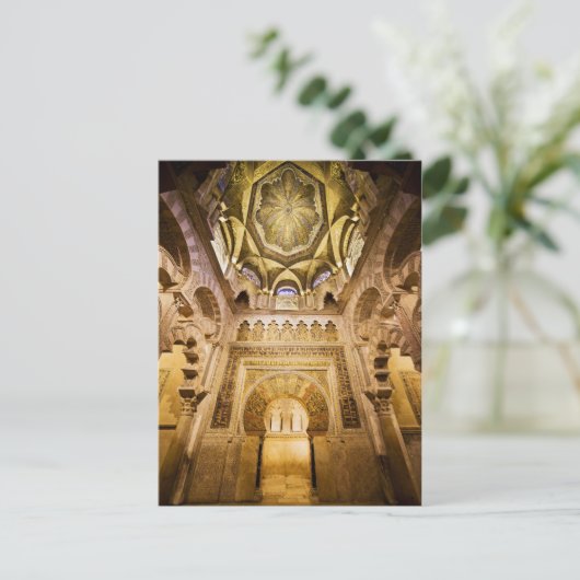 Mihrab en plafonnering van de Mezquita in Cordoba Briefkaart (Staand voorkant)