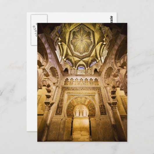Mihrab en plafonnering van de Mezquita in Cordoba Briefkaart (Voorkant / Achterkant)