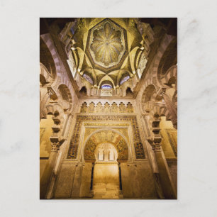 Mihrab en plafonnering van de Mezquita in Cordoba Briefkaart