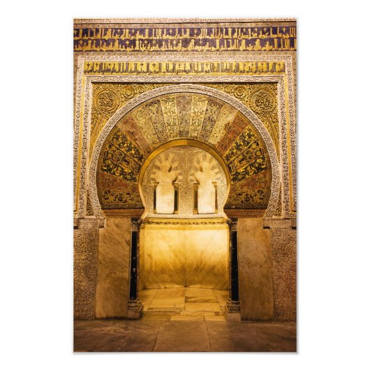 Mihrab in de Grote Moskee van Cordoba Foto Afdruk (Voorkant)