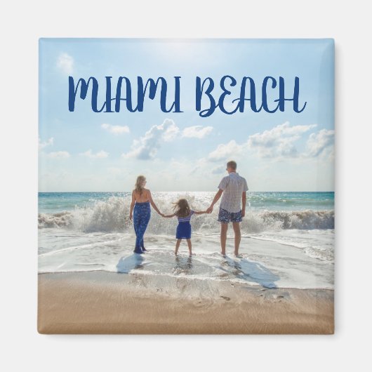 MIIAMI BEACH Seashore Holiday Souvenir Familie Magneet (Voorkant)