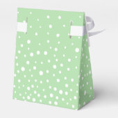 Miin green and white polka dot pattern wedding fav bedankdoosjes (Achterkant)