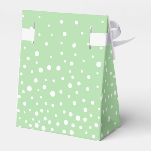 Miin green and white polka dot pattern wedding fav bedankdoosjes (Achterkant)