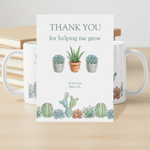 Mij helpen groeien waterverf succulent leraar bedankkaart