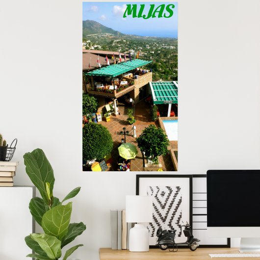 Mijas, Costa del Sol, Spanje Poster (Thuiskantoor)
