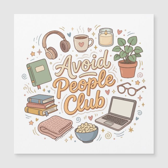 Mijd Mensen Club Gezellige Introvert Vibes (Voorkant)