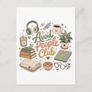 Mijd Mensen Club Gezellige Introvert Vibes Briefkaart