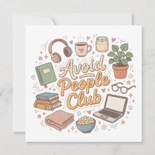 Mijd Mensen Club Gezellige Introvert Vibes Kaart