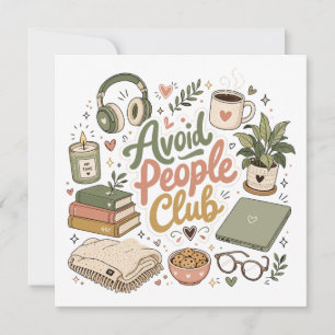 Mijd Mensen Club Gezellige Introvert Vibes Kaart