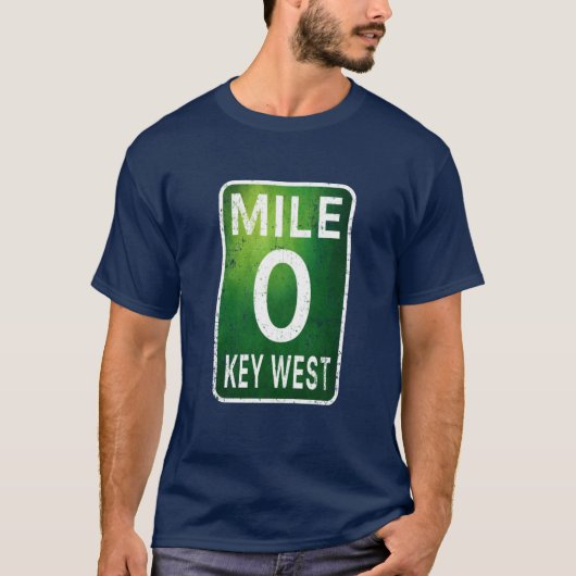Mijl 0 Key West Florida A1A Oversized T-shirt (Voorkant)