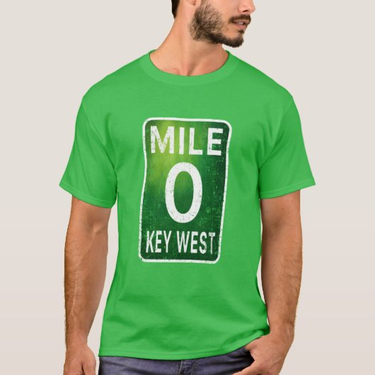 Mijl 0 Key West Florida A1A Oversized T-shirt (Voorkant)