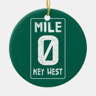 Mijl 0 Key West Florida Vintage Wegbord Keramisch Ornament