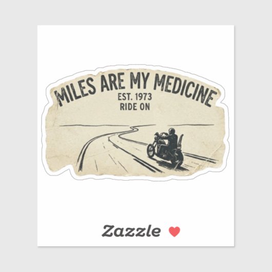 Mijlen Zijn Mijn Medicijn Biker Sticker (Vel)