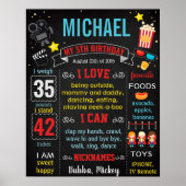 Mijlestone-teken van Movie Night Birthday Party Poster (Voorkant)