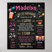 Mijlestone-teken van Movie Night Birthday Party Poster (Voorkant)