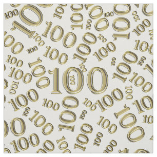 Mijlpaal 100 Nummerpatroon Goud/Wit Stof