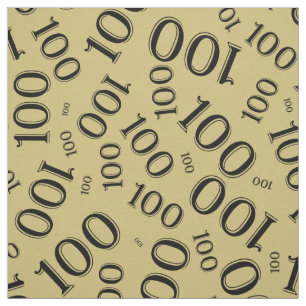 Mijlpaal 100 Nummerpatroon Zwart/Goud Stof