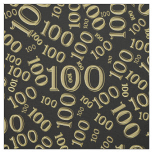Mijlpaal 100 Nummerpatroon Zwart/Goud Stof