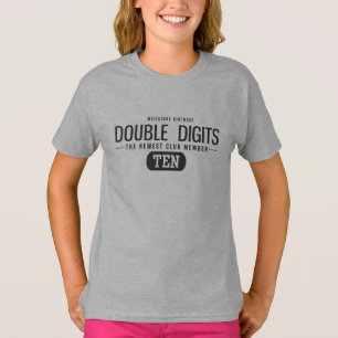 Mijlpaal 10e verjaardag Dubbele cijfers Nieuwste l T-shirt