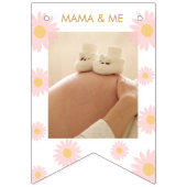 Mijlpaal 1e Verjaardag Foto Pink Daisy Vlaggetjes (Tweede vlag)