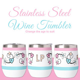 Mijlpaal 21ste verjaardag initialen roze perzik