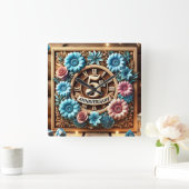 Mijlpaal 5e bruiloft Jubileum Vierkante Klok (Huis)