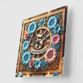 Mijlpaal 5e bruiloft Jubileum Vierkante Klok (Hoek)