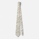 Mijlpaal 70 Willekeurig Getal Patroon Goud/Wit Stropdas (Voorkant)