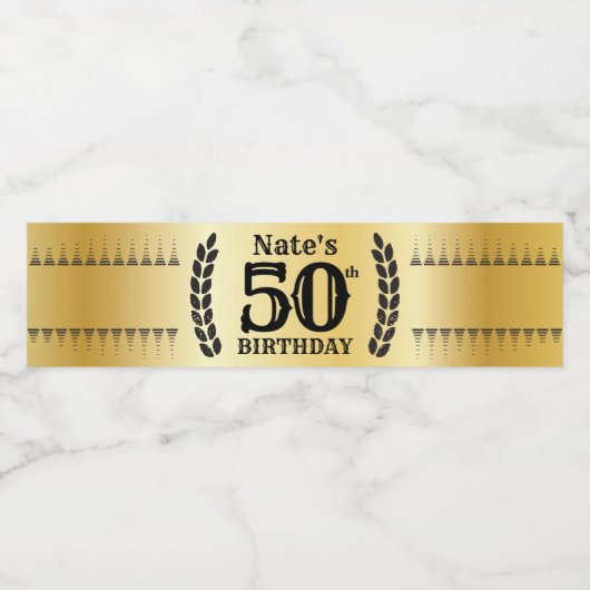 Mijlpaal Faux Gold Waterfles Etiket (Enkel label)