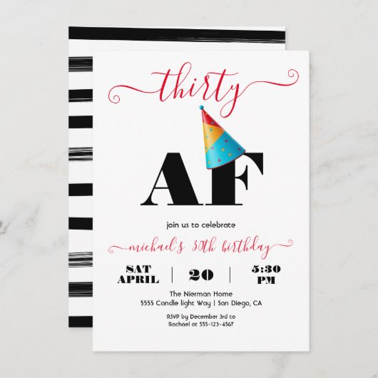 Mijlpaal Grappig Oud AF Verjaardagsfeestje Kaart (Voorkant / Achterkant)