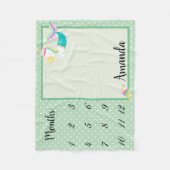 Mijlpaal Groene Zeemeermin Eenhoorn Stippen Aanden Fleece Deken (Voorkant)