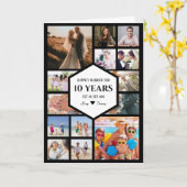 Mijlpaal Jubileum met Hexagon Center Foto Kaart (Gele Bloem)