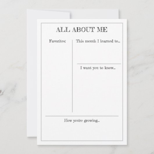 Mijlpaal Keepomwille Kaart: Drie maanden oud Aankondiging (Achterkant)