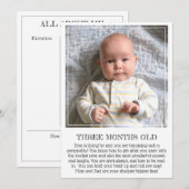 Mijlpaal Keepomwille Kaart: Drie maanden oud Aankondiging (Voorkant / Achterkant)