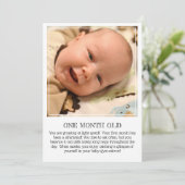 Mijlpaal Keepomwille Kaart: Een maand oud Aankondiging (Staand voorkant)