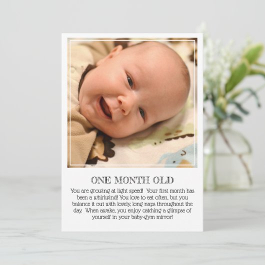 Mijlpaal Keepomwille Kaart: Een maand oud Aankondiging (Staand voorkant)