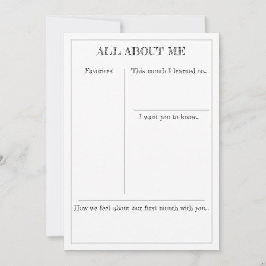 Mijlpaal Keepomwille Kaart: Een maand oud Aankondiging (Achterkant)