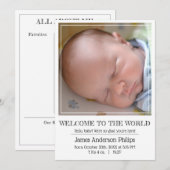 Mijlpaal Keepomwille Kaart: Newborn Welcome Aankondiging (Voorkant / Achterkant)