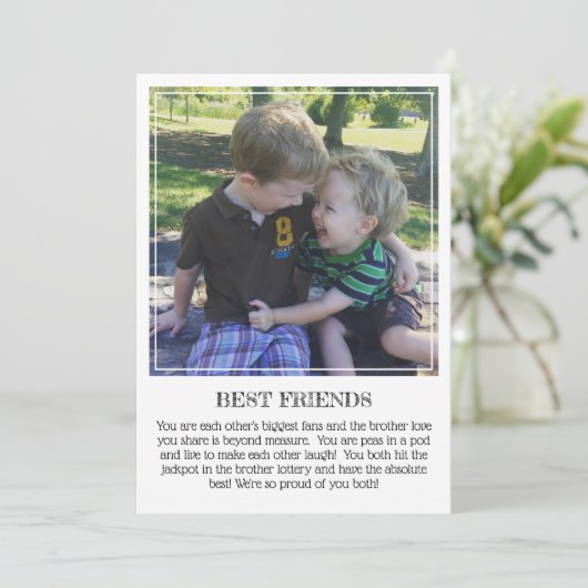 Mijlpaal Keepomwille Kaart: Siblings Best Friends Aankondiging (Staand voorkant)