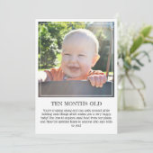 Mijlpaal Keepomwille Kaart: Tien maanden oud Aankondiging (Staand voorkant)