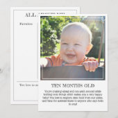 Mijlpaal Keepomwille Kaart: Tien maanden oud Aankondiging (Voorkant / Achterkant)