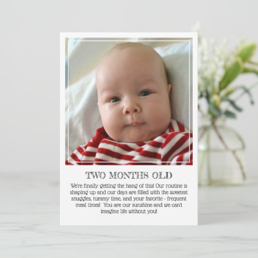 Mijlpaal Keepomwille Kaart: Twee maanden oud Aankondiging (Staand voorkant)