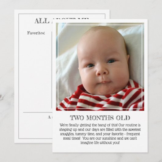 Mijlpaal Keepomwille Kaart: Twee maanden oud Aankondiging (Voorkant / Achterkant)