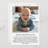 Mijlpaal Keepomwille Kaart: Vier maanden oud Aankondiging (Voorkant / Achterkant)