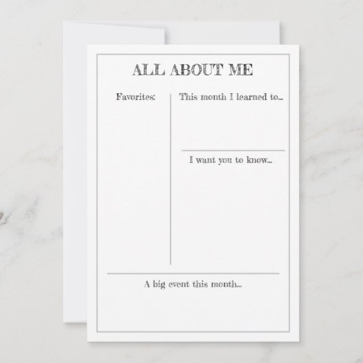 Mijlpaal Keepomwille Kaart: Vijf maanden oud Aankondiging (Achterkant)