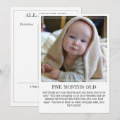 Mijlpaal Keepomwille Kaart: Vijf maanden oud Aankondiging (Voorkant / Achterkant)