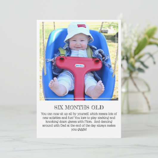 Mijlpaal Keepomwille Kaart: Zes maanden oud Aankondiging (Staand voorkant)