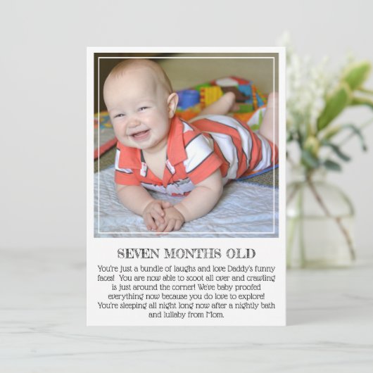 Mijlpaal Keepomwille Kaart: Zeven maanden oud Aankondiging (Staand voorkant)