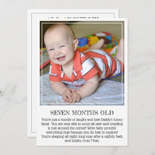 Mijlpaal Keepomwille Kaart: Zeven maanden oud Aankondiging (Voorkant / Achterkant)
